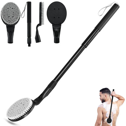 Long Handle Retractable Back Brush, 25.7" Back Scrubber for Shower, Shower Brush for Adult