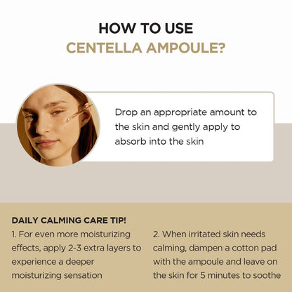 Madagascar Centella Asiatica Ampoule Facial Serum 1.85 Fl.Oz, 55Ml, Soothes Acne Prone and Sensitive Skin