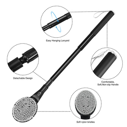 Long Handle Retractable Back Brush, 25.7" Back Scrubber for Shower, Shower Brush for Adult